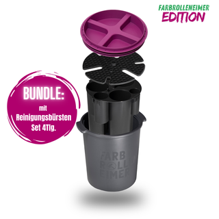 BUNDLE - Farbrolleneimer + Reinigungsbürsten Set 4Tlg.